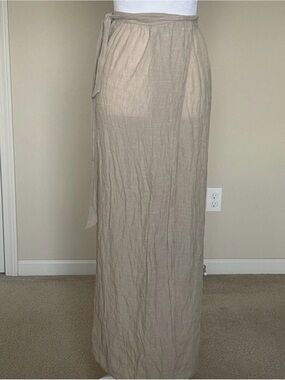 SHEIN Light Taupe Wrap Maxi Swim Sarong